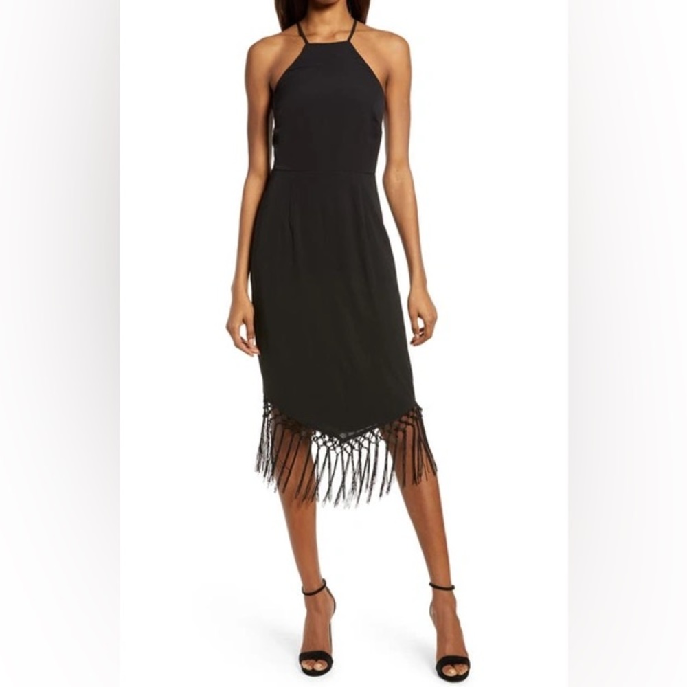 Lulu’s Halter Neck Bodycon Midi Dress